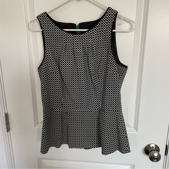 White House Black Market Tops - Black & White Peplum Top